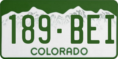 CO license plate 189BEI