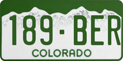 CO license plate 189BER