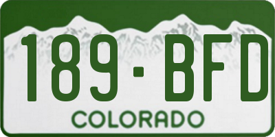 CO license plate 189BFD