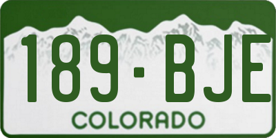 CO license plate 189BJE