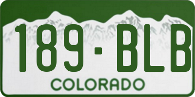 CO license plate 189BLB