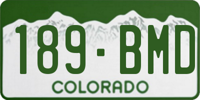 CO license plate 189BMD