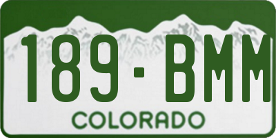 CO license plate 189BMM