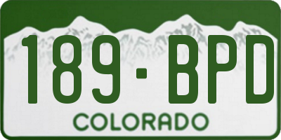 CO license plate 189BPD