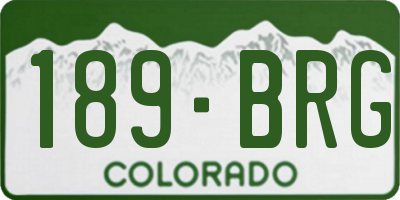 CO license plate 189BRG