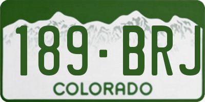 CO license plate 189BRJ