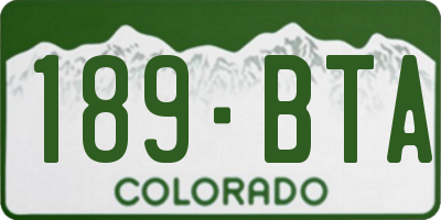 CO license plate 189BTA