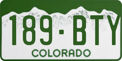 CO license plate 189BTY