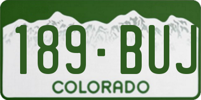 CO license plate 189BUJ