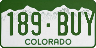 CO license plate 189BUY