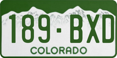 CO license plate 189BXD