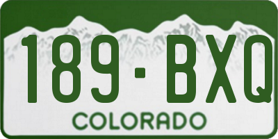 CO license plate 189BXQ