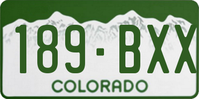 CO license plate 189BXX
