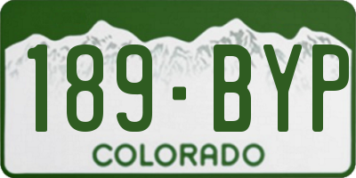 CO license plate 189BYP