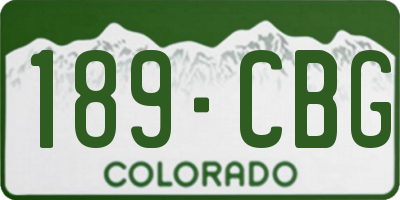 CO license plate 189CBG
