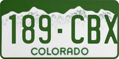 CO license plate 189CBX