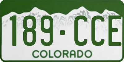 CO license plate 189CCE