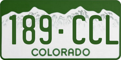 CO license plate 189CCL