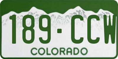 CO license plate 189CCW