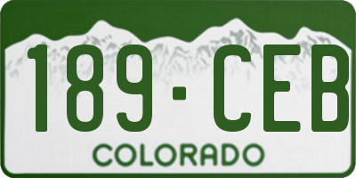 CO license plate 189CEB