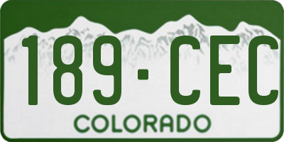 CO license plate 189CEC