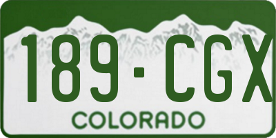 CO license plate 189CGX