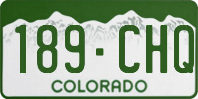 CO license plate 189CHQ