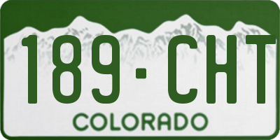 CO license plate 189CHT