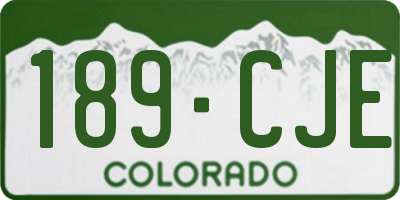 CO license plate 189CJE