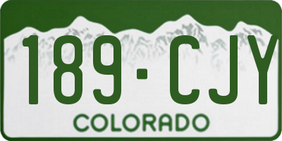 CO license plate 189CJY