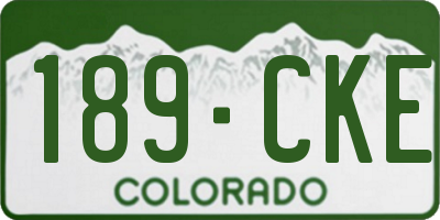 CO license plate 189CKE