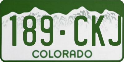 CO license plate 189CKJ