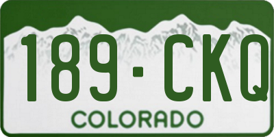 CO license plate 189CKQ