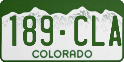 CO license plate 189CLA
