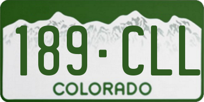 CO license plate 189CLL