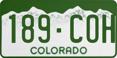 CO license plate 189COH