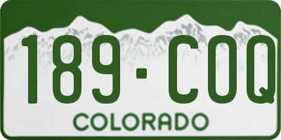 CO license plate 189COQ