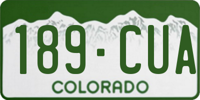 CO license plate 189CUA