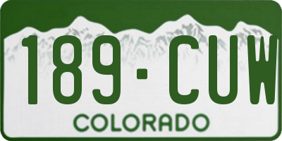 CO license plate 189CUW