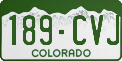 CO license plate 189CVJ