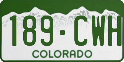 CO license plate 189CWH