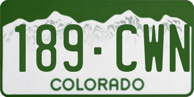 CO license plate 189CWN
