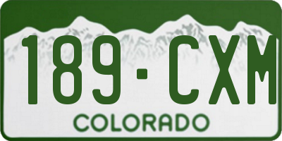 CO license plate 189CXM