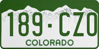 CO license plate 189CZO