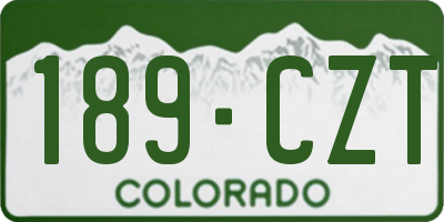 CO license plate 189CZT