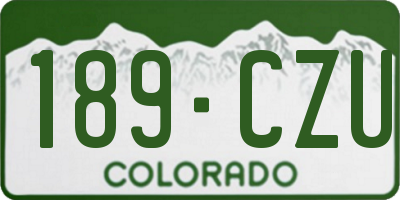 CO license plate 189CZU