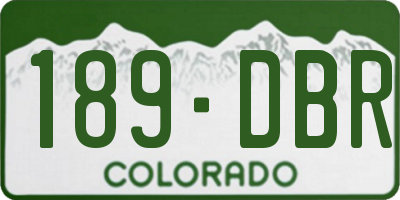 CO license plate 189DBR