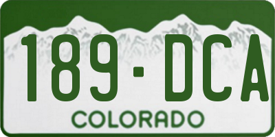 CO license plate 189DCA