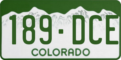CO license plate 189DCE