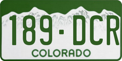 CO license plate 189DCR